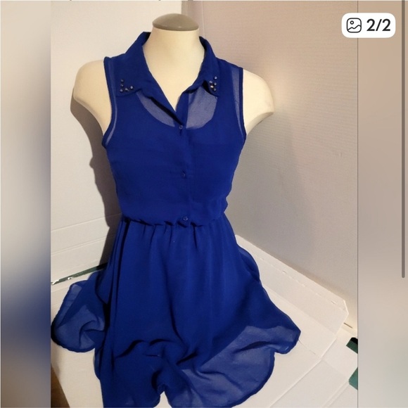 Bluenotes Royal Summer Blue Sleeveless Dress - Picture 3 of 3